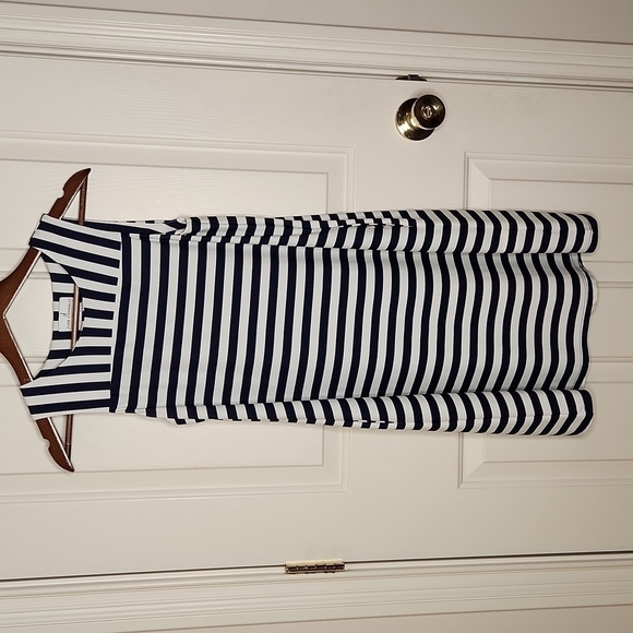 𝅺JUDE Connally Navy and White Striped Molly Dress Size XS - Picture 8 of 11